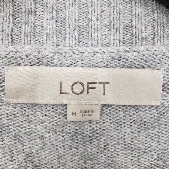 LOFT Gray Sweater with Colorful Bird Design - Picture 3 of 9